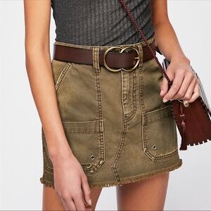 Free people green cargo skirt
